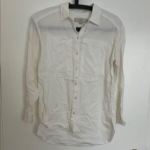 LOFT White Button Up Shirt
